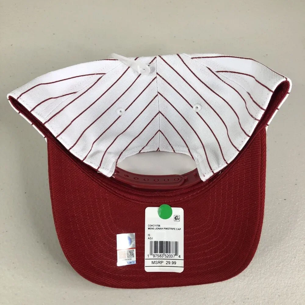 Iowa State Cyclones Hat Cap Snap Back White Red‎ Pinstripe NCAA Adjustable NWT